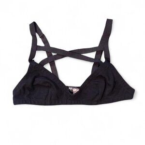 black harness bralette
